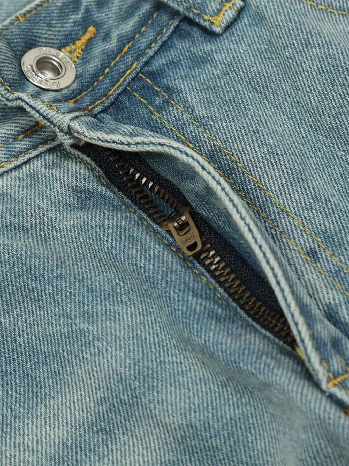 Men's Washed Wide Leg Jeans